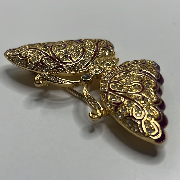Napier Faux Stone Butterfly Brooch/Pin - Picture 5 of 7